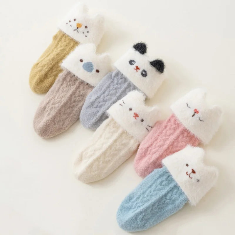 Winter Newborn Baby Socks For Girls Boys Thick Warm Cartoon Infant Toddler Boy Girl Sock Outdoors Warm Children's Floor Socks
