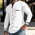 Men's standing collar long sleeved lining is fashionable, comfortable, casual, and business oriented