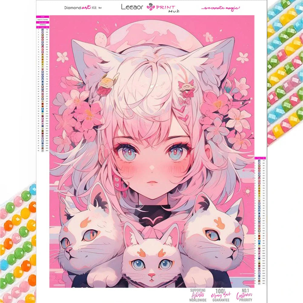 Diamond Painting 2024 Cartoon Girl Picture Full Drill Mosaic Embroidery 5d Diy Cross Stitch Kit Home Decor Gift алмазная мозаика