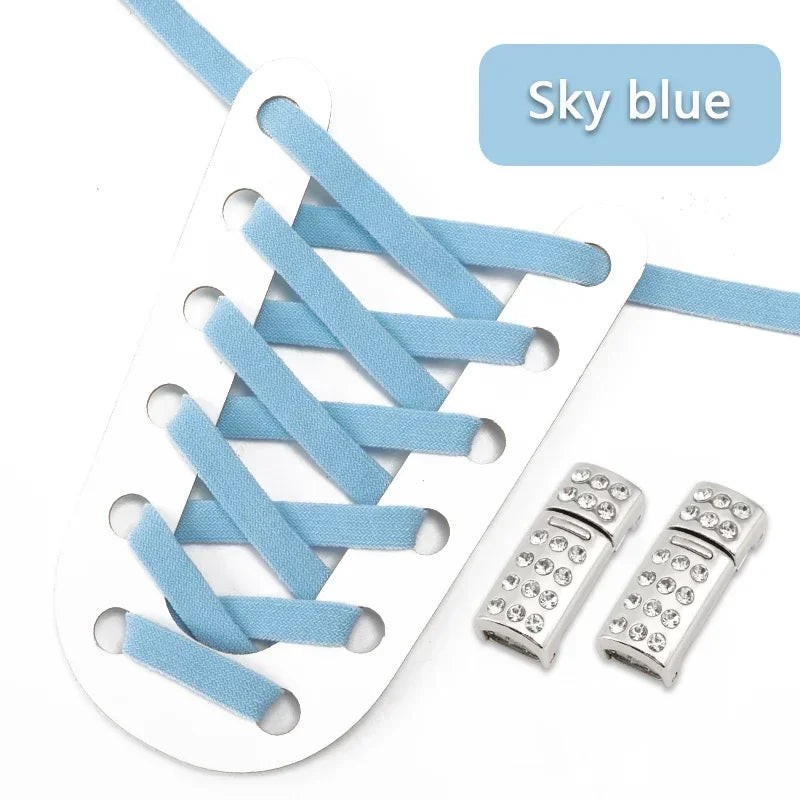 Magnetic Shoe Laces Without Ties Elastic Shoelaces For Sneakers  Diamond Metal Lock Convenient Lazy Shoes Lace Unisex 1Pair