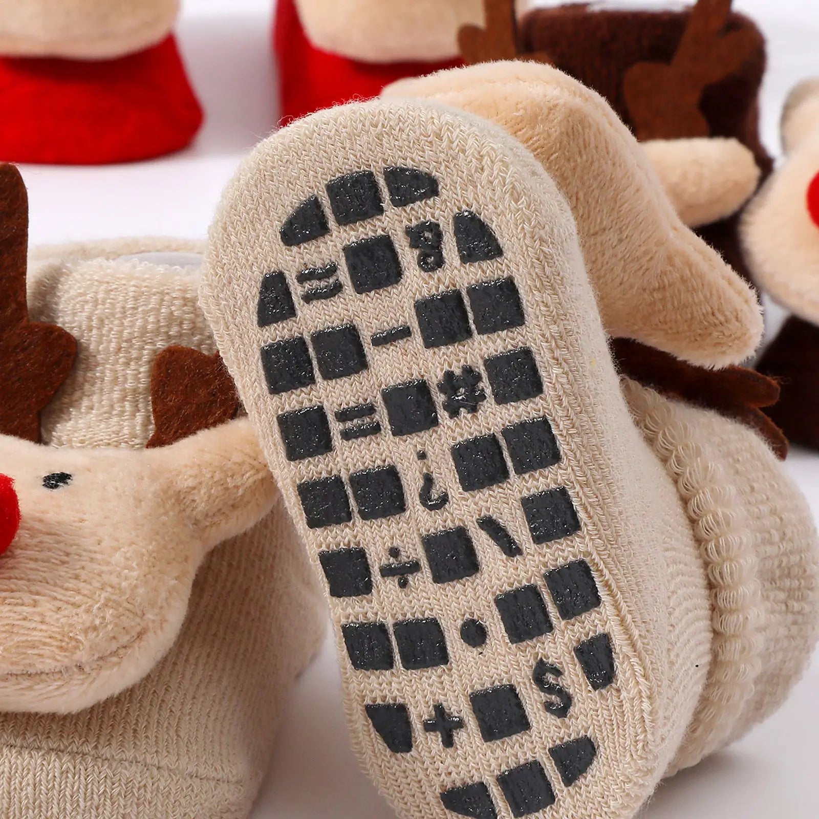 Cute Elk Santa Claus Doll Knitted Baby Socks Newborn Toddler Soft Snowman Warm Floor Socks Girls Infant Boys Mid Socks New