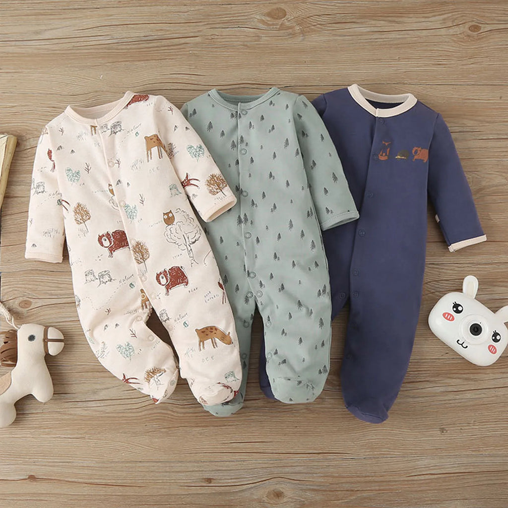 High Quality Baby Casual One-piece Romper Home Wear Long Sleeve Wrap Foot Romper Baby Clothing Comfortable Toddler Clothes Set
