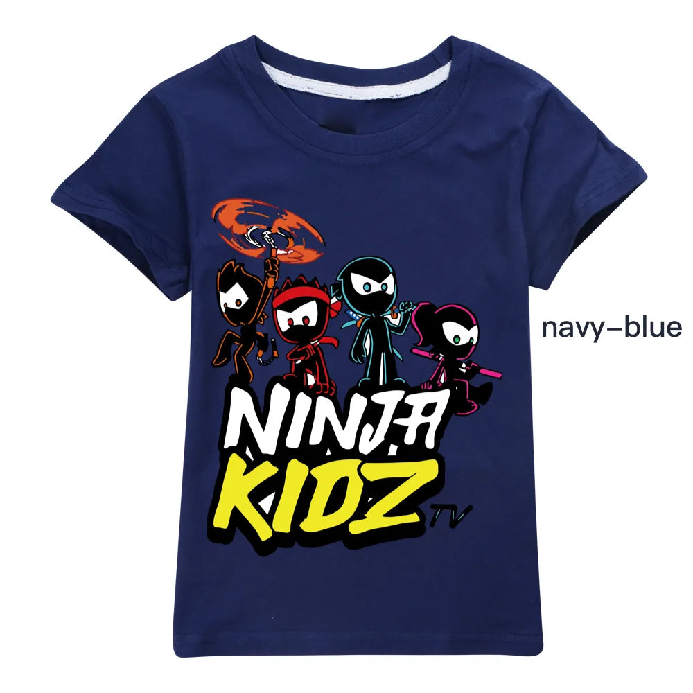 NINJA KIDZ Kids Clothes Summer Boys Fashion Short Sleeve T-Shirt Boys Graphic Tee Baby Girls Tops Children Pullover Hot Selling