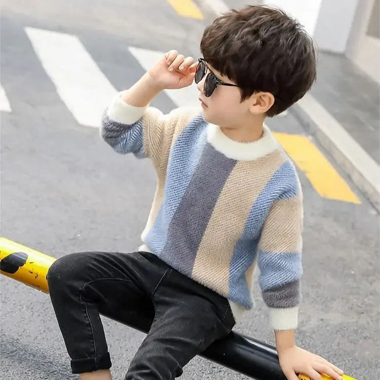 Children's Winter New Cotton Clothing  teenage boys Sweater Children's clothing fall knit sweater 10 12 14 years