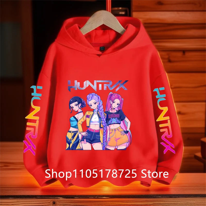 Y2K KPop Demon Hunters Hoodies Teenage Girls Boys Rumi KPop Demon Hunters Hoody Autumn Casual Long Sleeve Children's Clothing