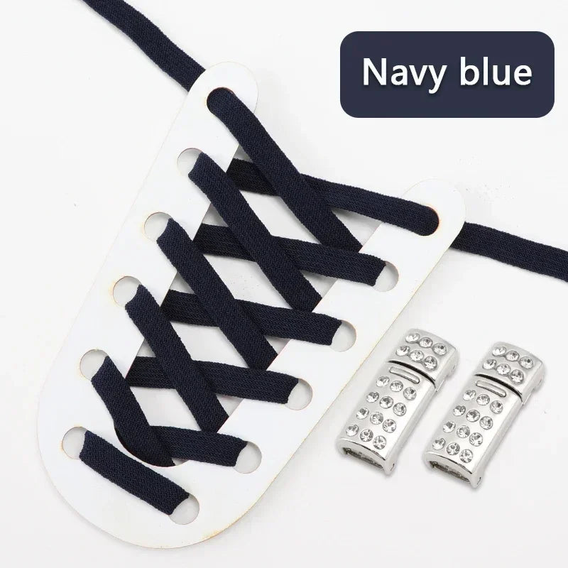 Magnetic Shoe Laces Without Ties Elastic Shoelaces For Sneakers  Diamond Metal Lock Convenient Lazy Shoes Lace Unisex 1Pair