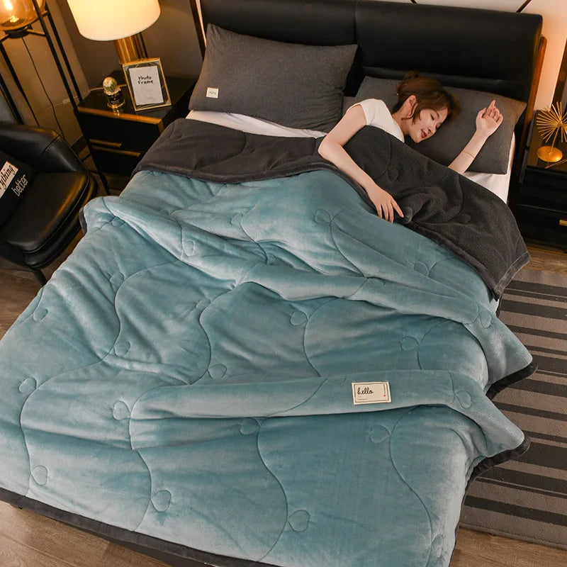 Wool Throw Blanket Keep Warm Winter Bed Blankets Camping Double Bed Cover Bedspread on The Bed  Soft Breathable Cozy Cover Solid