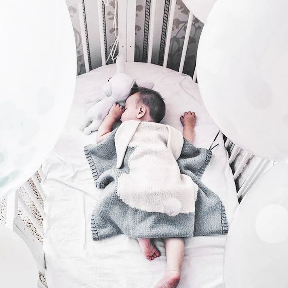 Baby Cotton Blanket Warm Rabbit Knitting Bedding Quilt Blanket For Bed Stroller Wrap Infant Swaddle