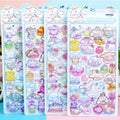 Kawaii 3D Sanrio Relief Stickers Cinnamoroll Kuromi My Melody Cartoon Crystal Sticker Cute Children Reward Stickers Gift