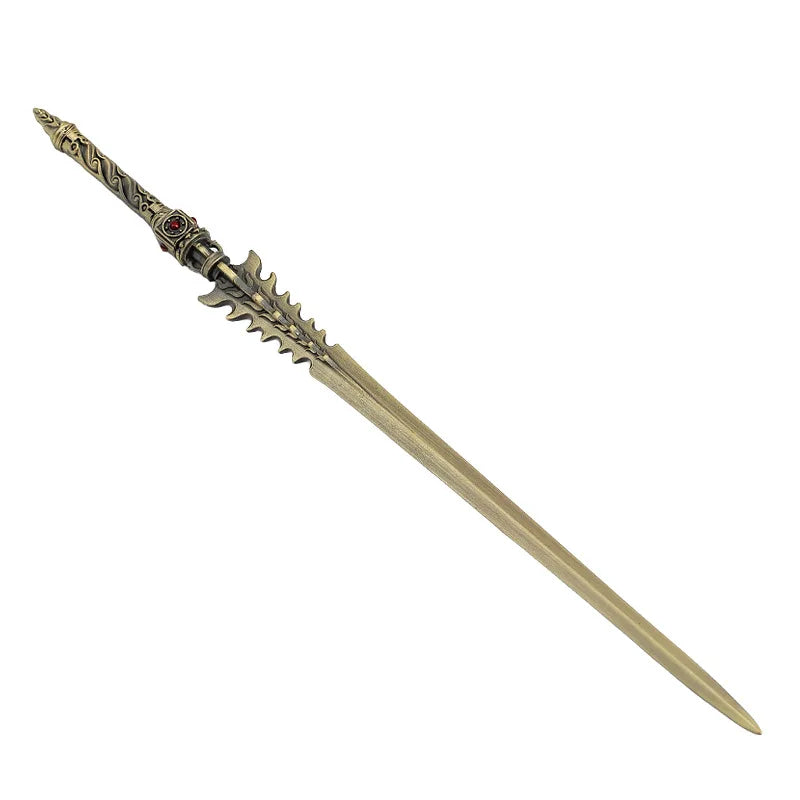 22cm/8.66in Cold Weapons Model Metal Handicraft Ornament Model Chase The Sun Sword Toy Ornament Model Desktop Display Collection