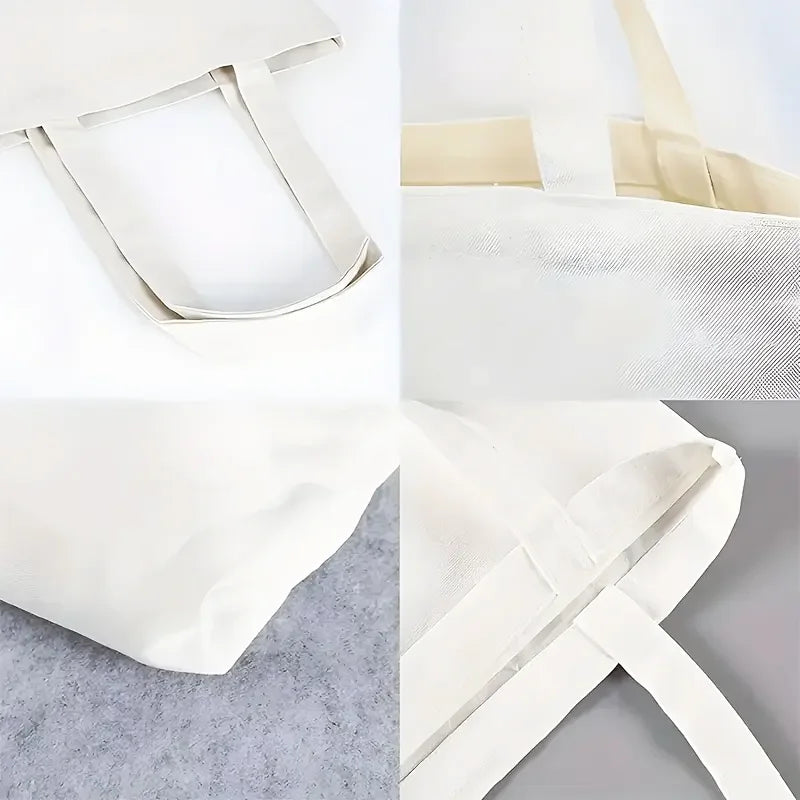 Canvas Tote Bag with Floral Book Reusable Shopping Bag Everyday Carryall for Books, Travel Gift for Readers and Plant Lovers