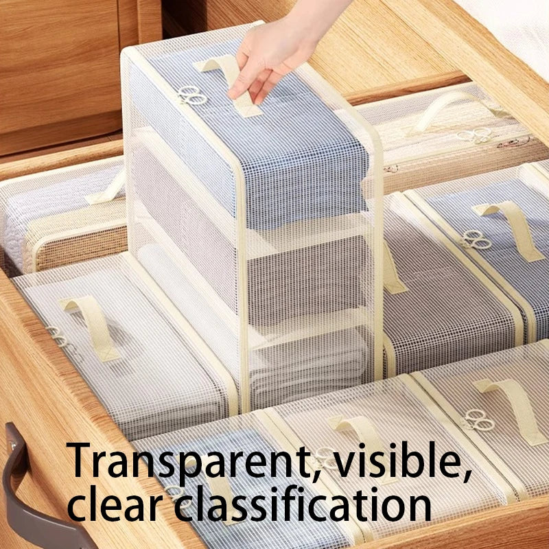 Bed Sheet Organizer, Foldable, Dust-Proof And Transparent, Easy To Access, Used For Storing Bedding, Clothing And Other Items