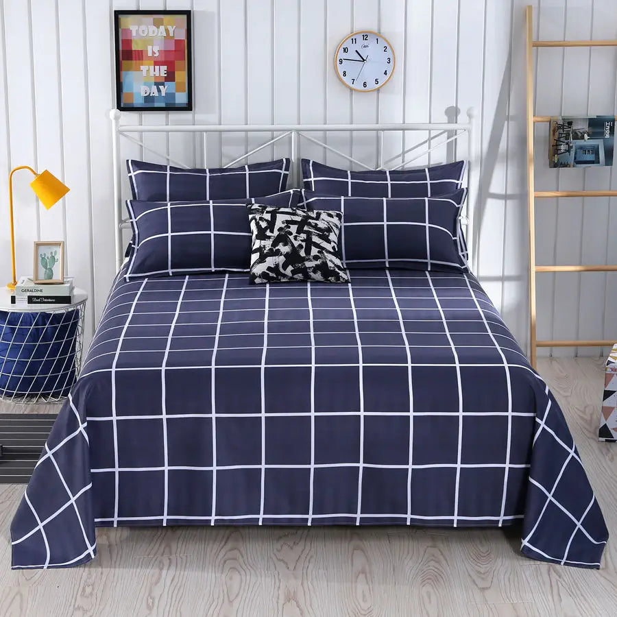 1Pcs Bed Sheet Home Textile Modern Polyester Cotton Flat Sheets Bed Linens Single Queen King Size Bedspread(No Pillow Covers)