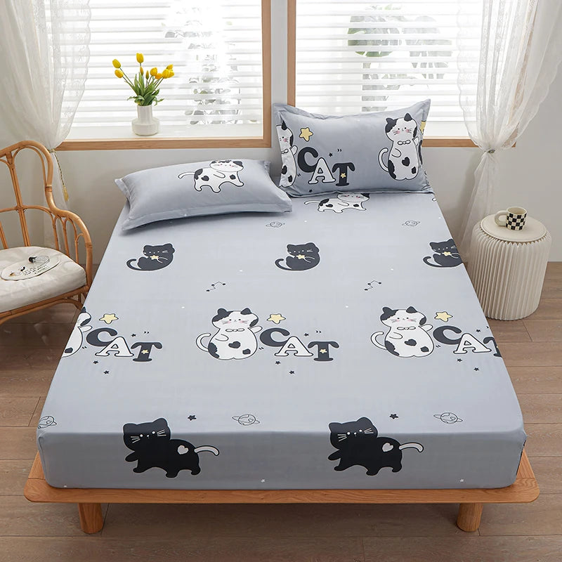 1 piece of bed sheet for bedroom 100%Polyeste Elastic Band Around bedding Fitted Sheet Only (excluding pillowcases)