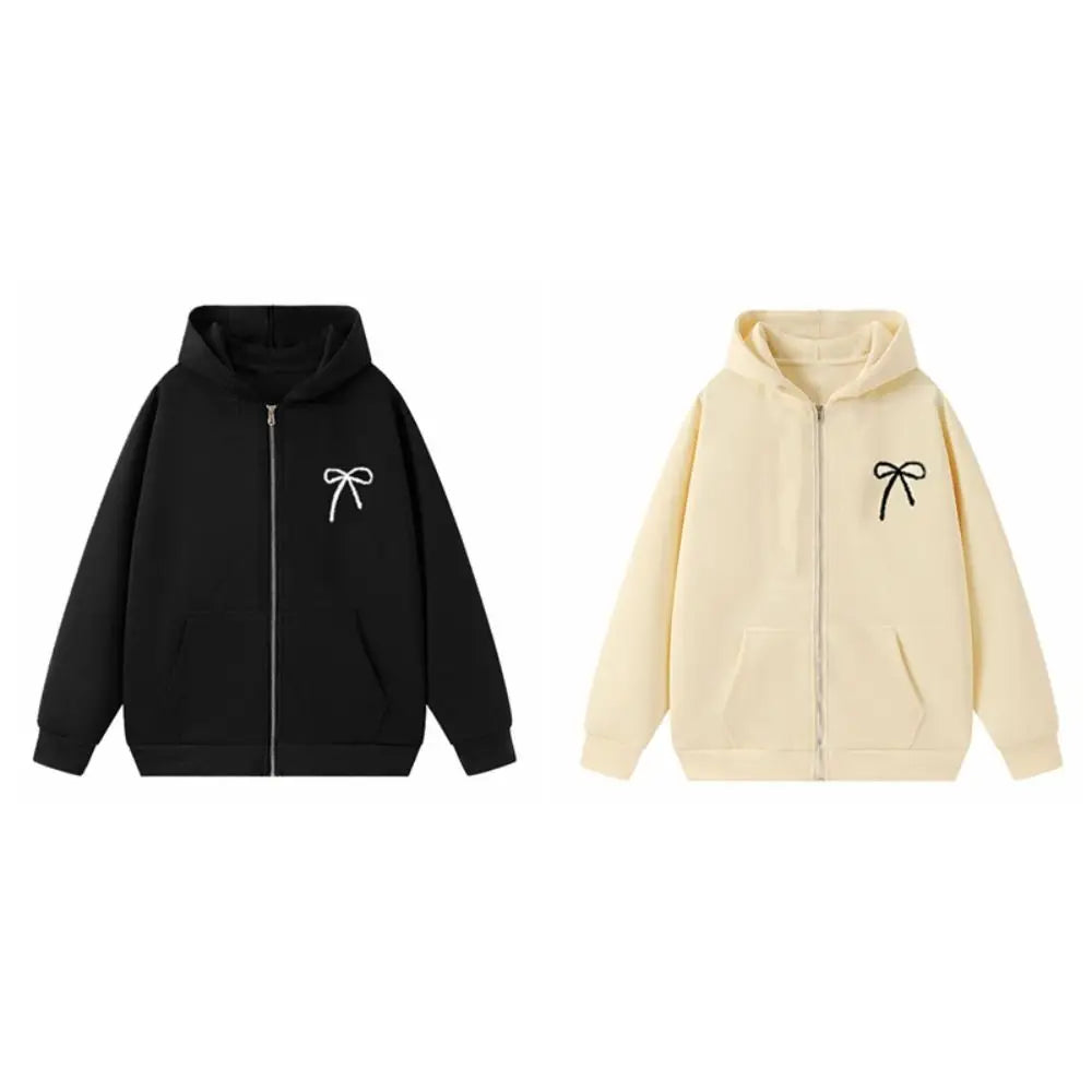 Fashion Sweet Bow Girl Bowknot Hoodie Child Loose Teens Autumn Hoodie Coat Long Sleeve Y2k Coat Girls Autumn Winter