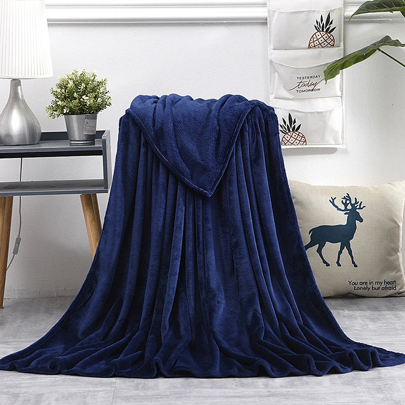 Soft Warm Blankets For Beds Winter Mink Throw Solid Sofa Cover Bedspread Winter Plaid Blankets Winter Sheet Bedspread