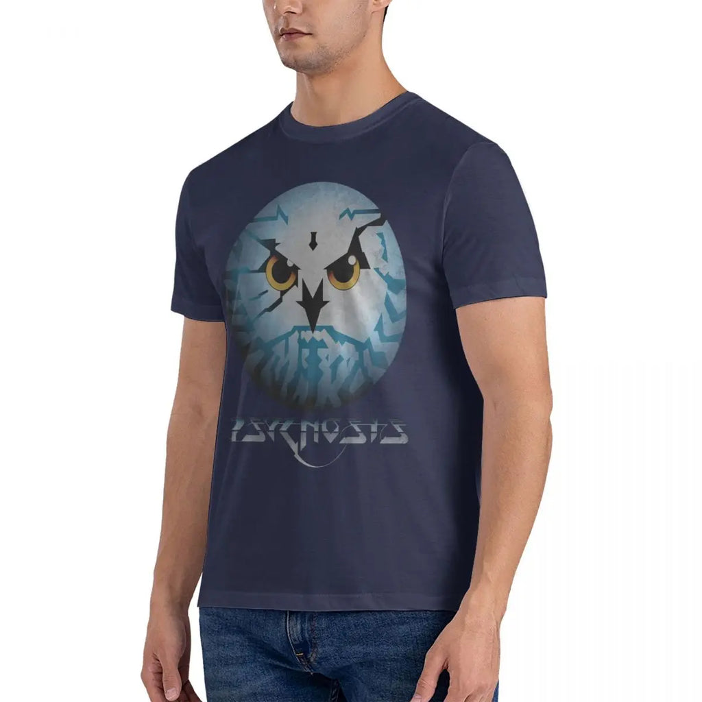 Amiga Psygnosis Owl T-Shirt for Men Cotton Oversized T Shirts Men's Tees Short O-Neck Summer Clothes Tops S-6XL