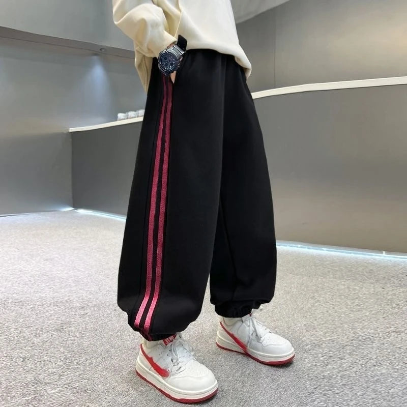 Boys' Cotton Casual Pants Kids Grey Trousers Sweatpants Outdoor Clothes for Children Boys Clothing 10 To 14 Years 2025 New