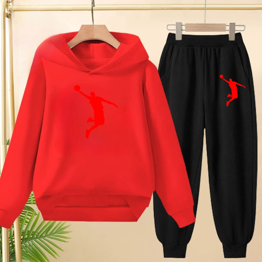 Children's Sportswear,playing Clothes, Hooded Sweatshirts and Long Pants Are Suitable for Boys and Girls Aged3to13.Charming Sets