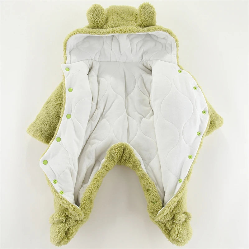 0 3 6 9 12 Months Newborn Baby Rompers Cute Christmas Elk Plush Infant Girl Overall Jumpsuit Autumn Winter Warm Baby Boy Clothes