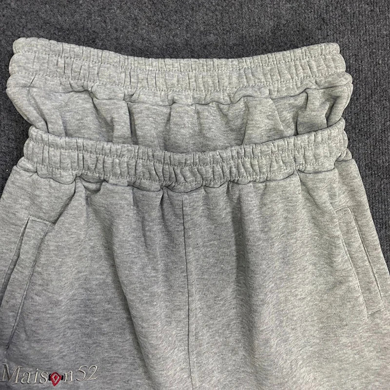 2025 Poker Card Love Embroidery Pattern Casual Double Waist Two-Piece Pants Popular Fake Two-Piece Double Waist Head Pants