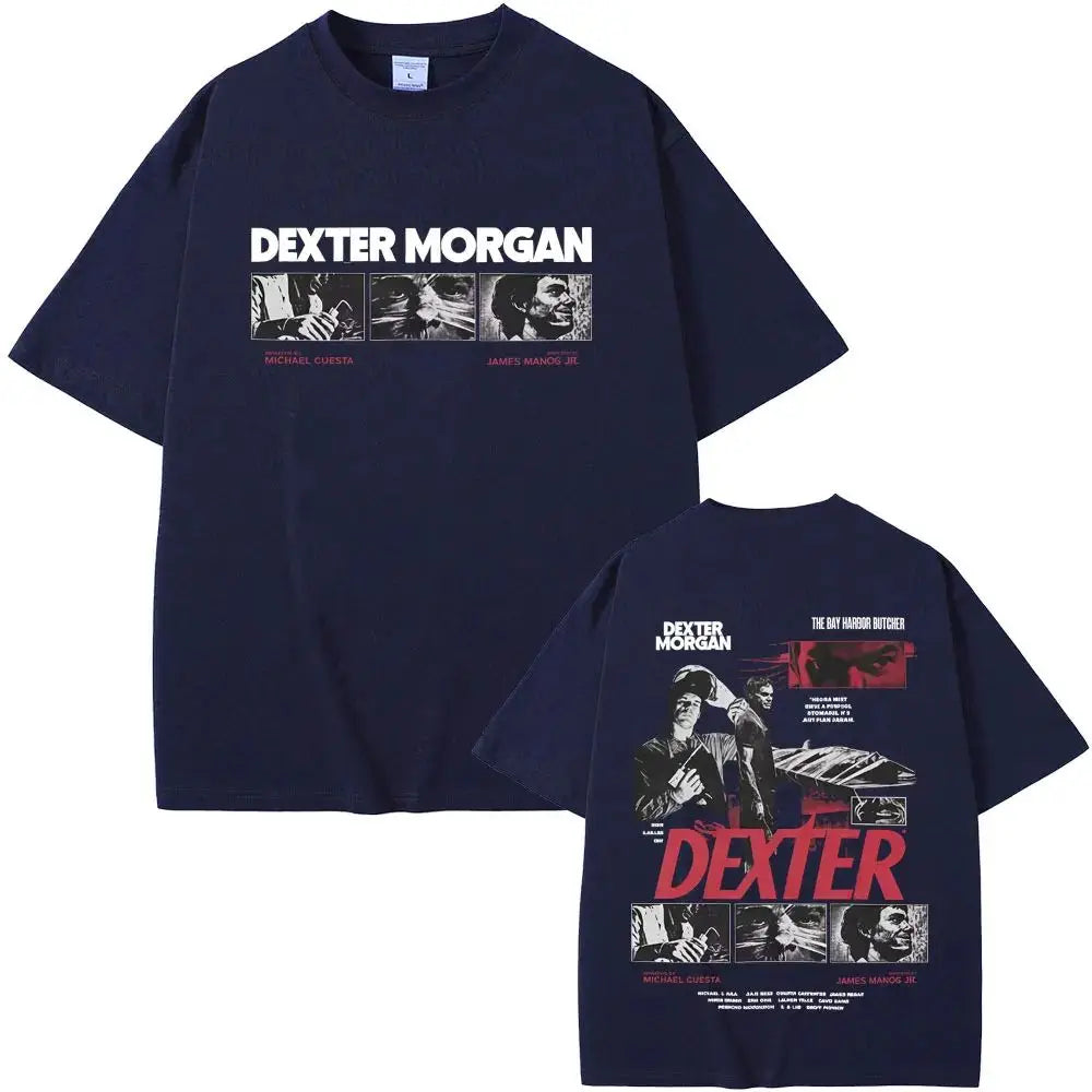 Casual Cotton Vintage T-Shirt Men's Fashion Extra Large Streetwear Limited Dexter Morgan Bay Butcher T-Shirt Men Women