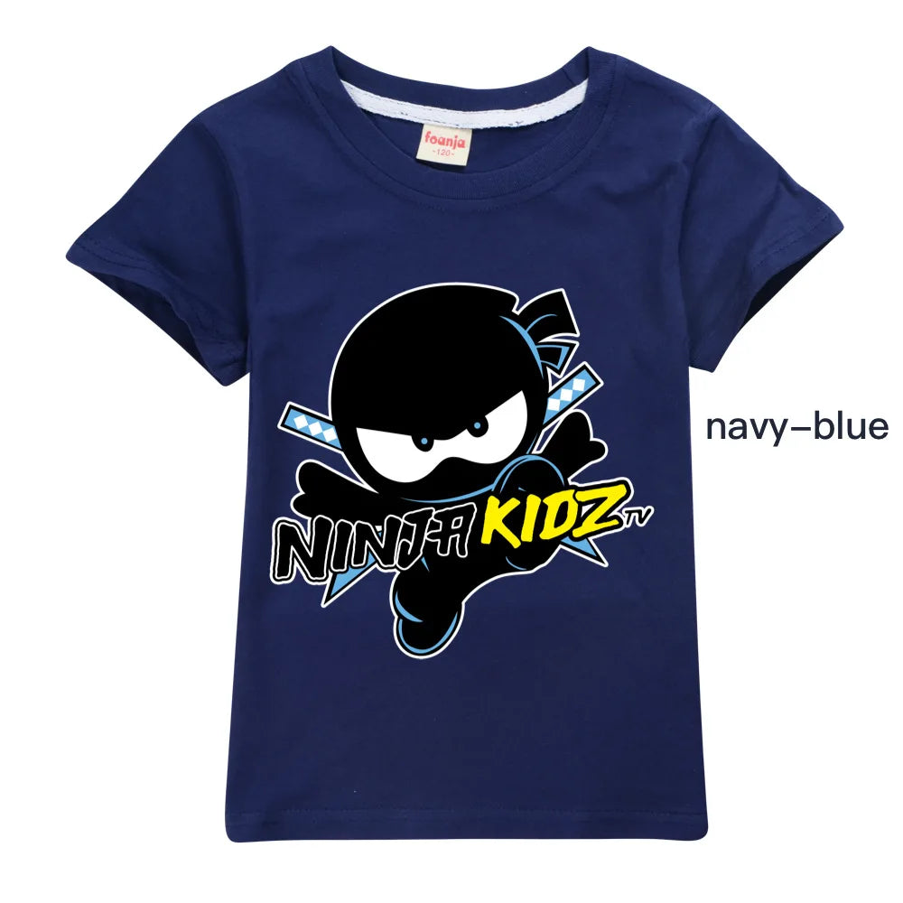 NINJA KIDZ Kids Clothes Summer Boys Fashion Short Sleeve T-Shirt Boys Graphic Tee Baby Girls Tops Children Pullover Hot Selling