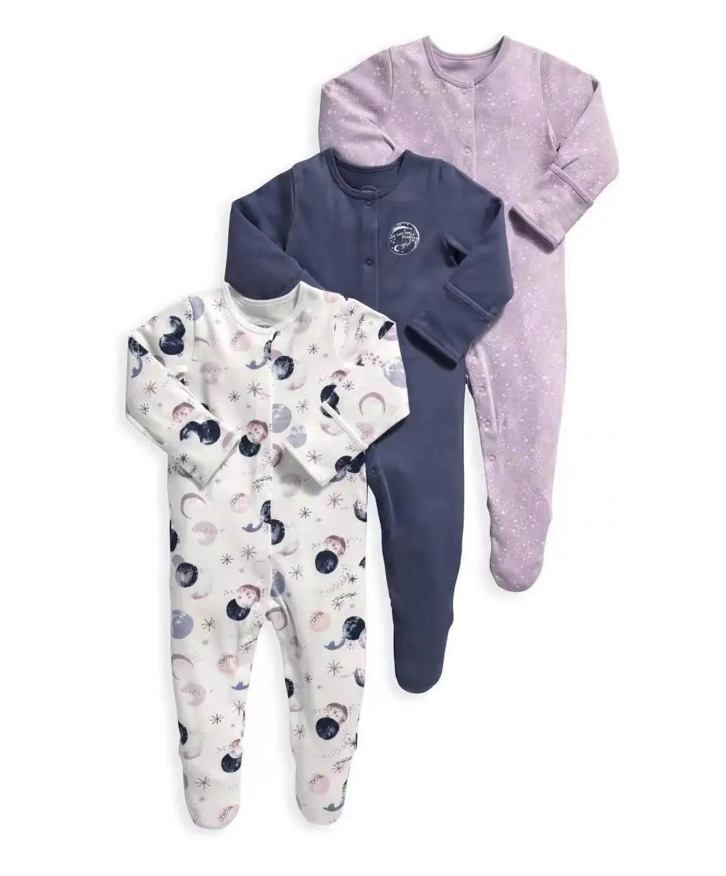 3 Pcs/Lot Autumn Winter Long Sleeve Casual Sweet Baby Girl Romper 100%Cotton Soft Newborn Jumpsuits Clothes