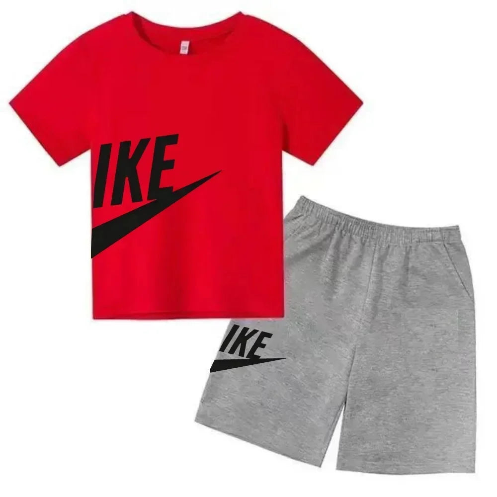 Children's Clothing Kids & Teen T-Shirt Set Summer Top + Shorts 2 Piece Set Short Sleeve Casual Fashion Boys Girls Kids Set