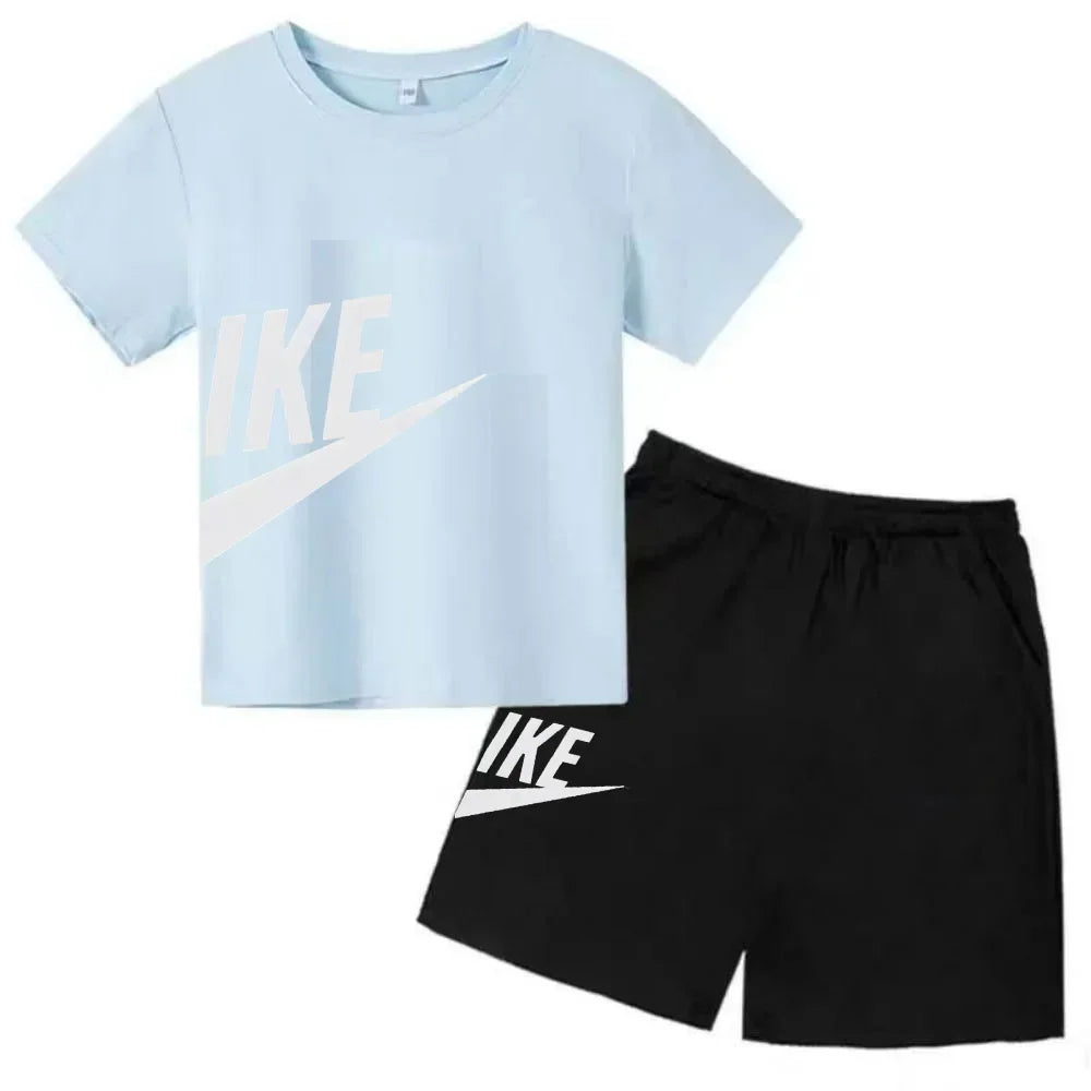 Children's Clothing Kids & Teen T-Shirt Set Summer Top + Shorts 2 Piece Set Short Sleeve Casual Fashion Boys Girls Kids Set