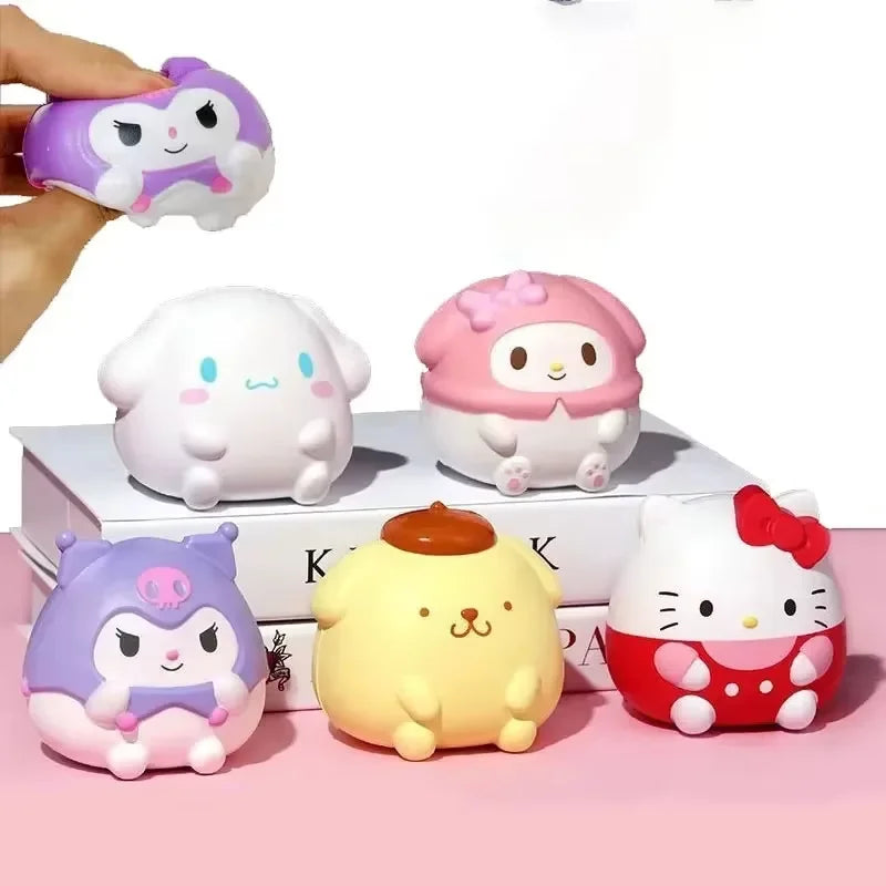 Sanrio Kuromi Cinnamoroll Stress Relief Squishy Kawaii Melody Decompression Anime Cartoon Children's Hand Pinch Toy Healing Gift