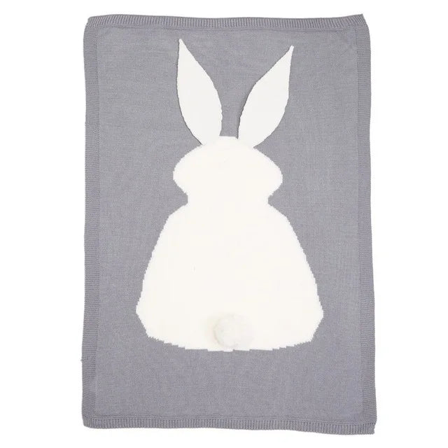 Baby Cotton Blanket Warm Rabbit Knitting Bedding Quilt Blanket For Bed Stroller Wrap Infant Swaddle