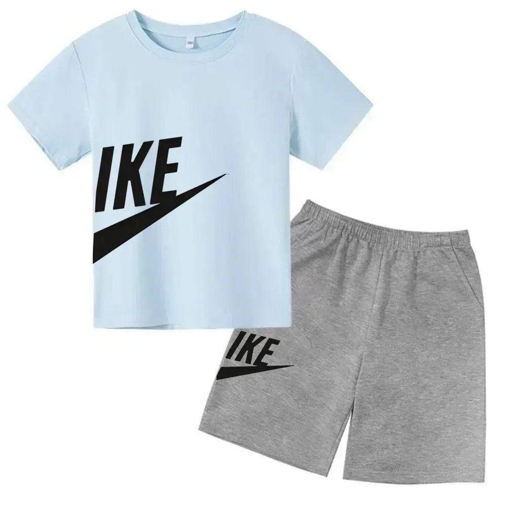 Children's Clothing Kids & Teen T-Shirt Set Summer Top + Shorts 2 Piece Set Short Sleeve Casual Fashion Boys Girls Kids Set
