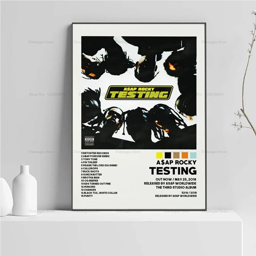 New ASAP Rocky Testing Live Love D.M.B.Tracklist Music Album Cover Poster Prints Wall Art Painting Picture Photo Room Home Decor