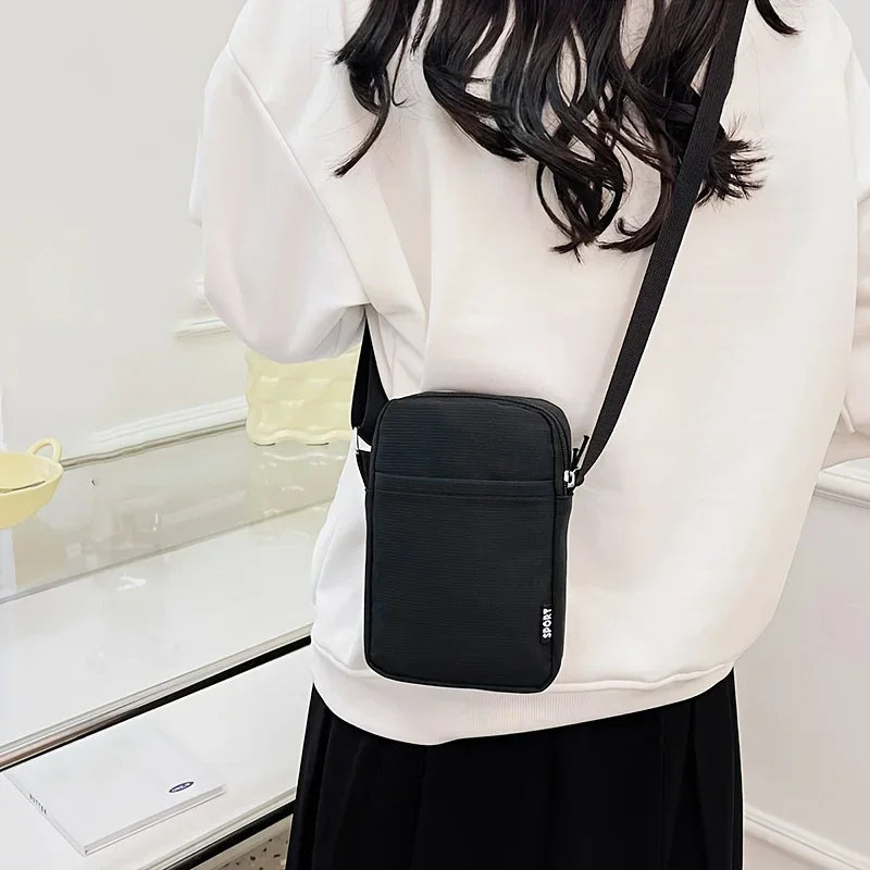 Vertical Coin Key Bank Card Shoulder Bag New Fashion Simple Casual Shoulder Messenger Bag, Women's Portable Mobile Phone Bag,