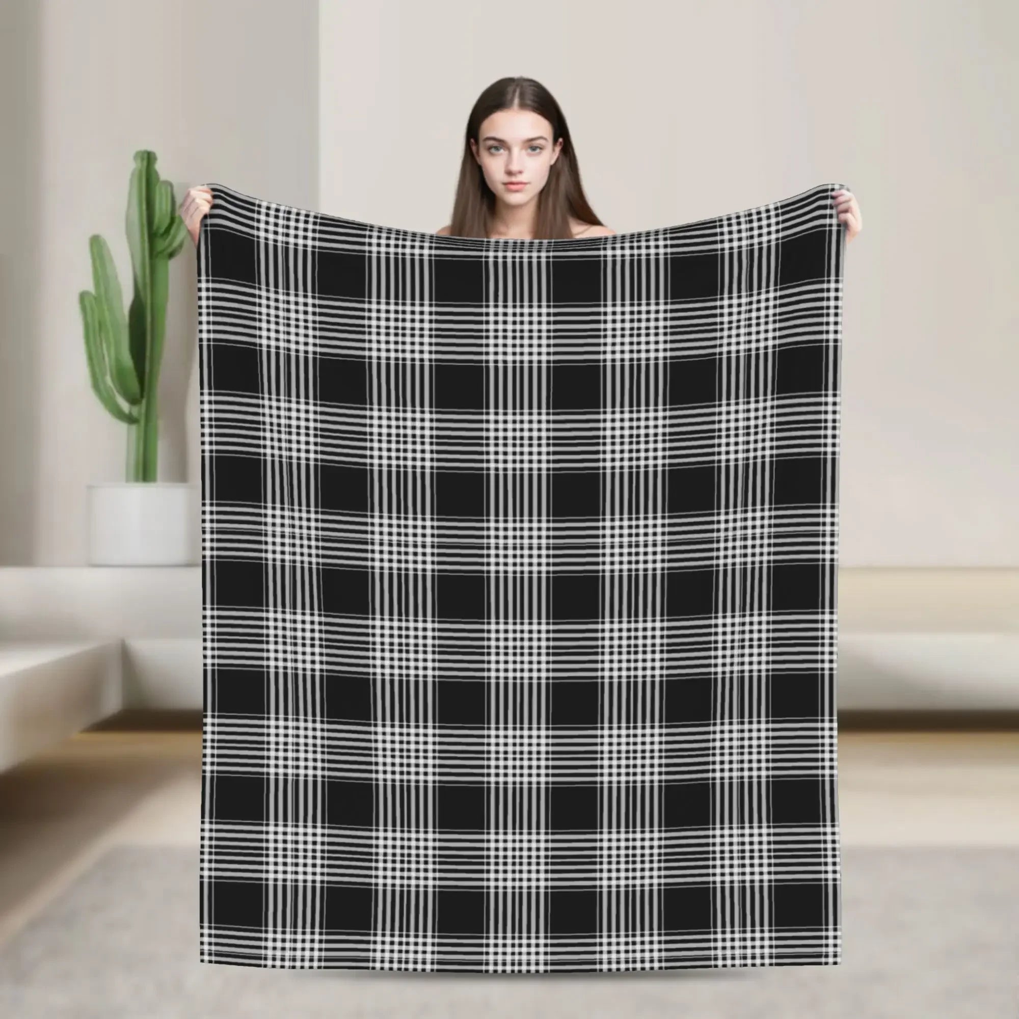 Tartan Plaid Fashion Blankets Fleece Autumn/Winter Multifunction Lightweight Throw Blanket for Bed Car Bedspread