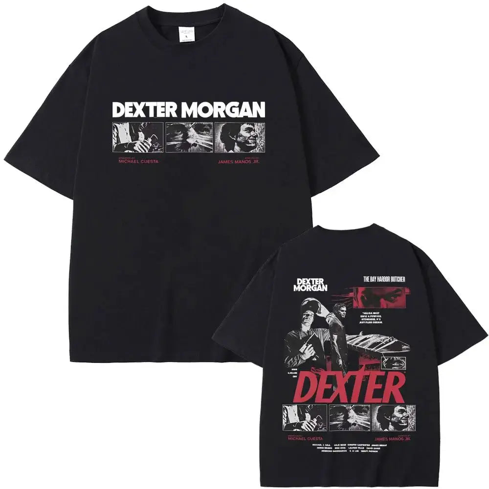 Casual Cotton Vintage T-Shirt Men's Fashion Extra Large Streetwear Limited Dexter Morgan Bay Butcher T-Shirt Men Women
