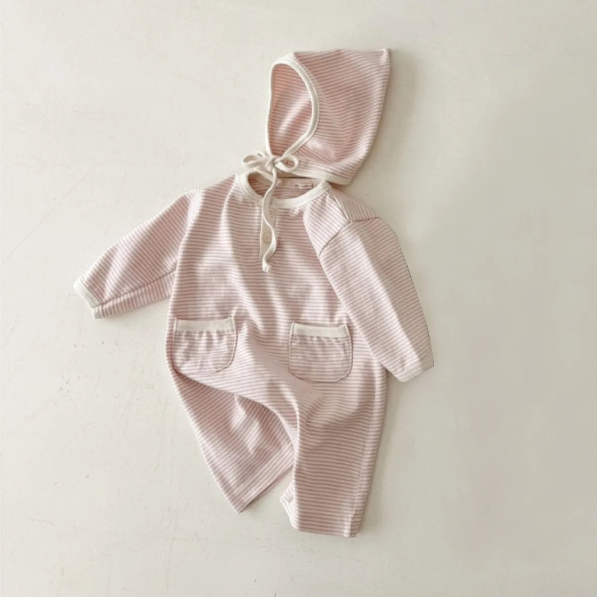 6632 Newborn Clothes 2025 Autumn New Soft Comfortable Boy's Jumpsuit Two Button Pocket Baby Girl's Climbing Clothes.