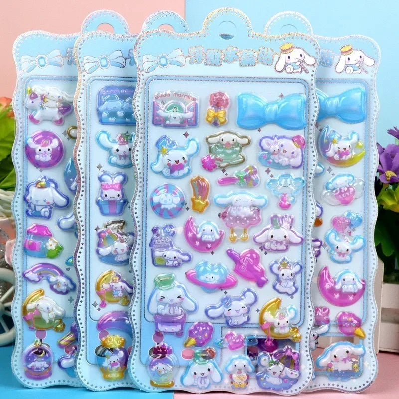 Style8 Cartoon Pillar Capybara Black Light Pony 3D Three-dimensional Crystal Sticker Handmade DIY Material Children's Sticker