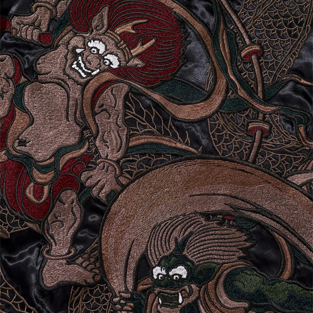 Mens Baseball Jackets Hip Hop Japanese Anime Demon Embrodiery Bomber Coats Streetwear Harajuku Motorcycle Jacket Clothing