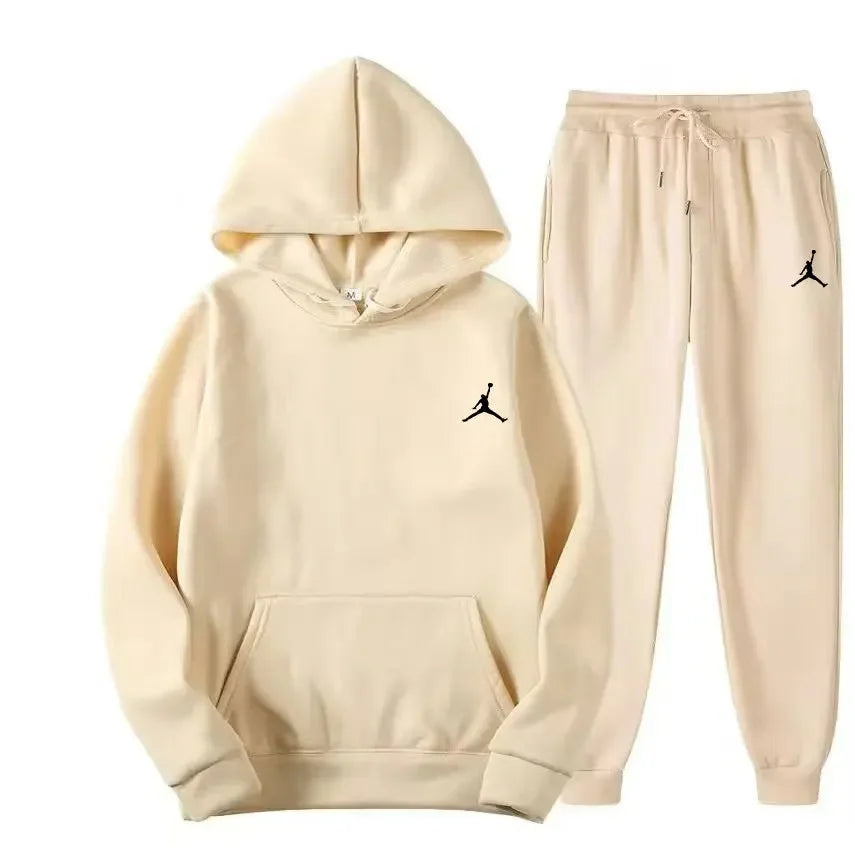 A brand-new outdoor basketball men's hoodie and long pants set for fashionable and casual men