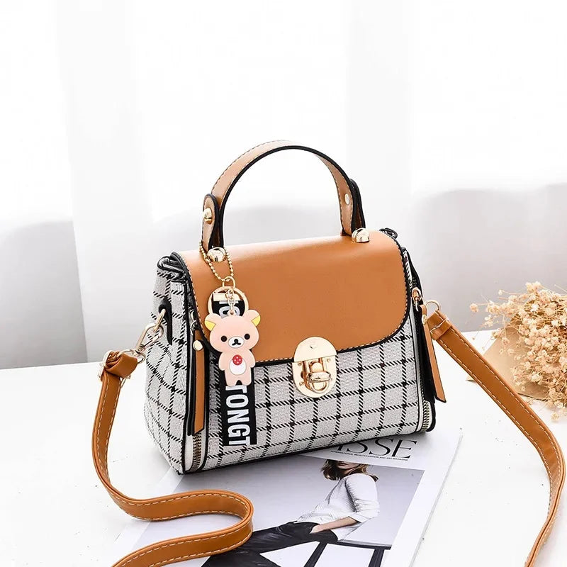 Fashionable Hot Sale Of The Season Women's Crossbody Bag Handbag Small Square Single Shoulder Bag Simple Grid Design Korean Styl