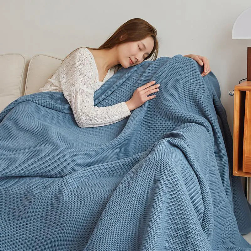 Plaid Cotton Blanket for Bed Waffle Plaid Bedspread for Single Queen King Bed Sofa Blankets Throw Sofa Cover Sheet Summer Quilt