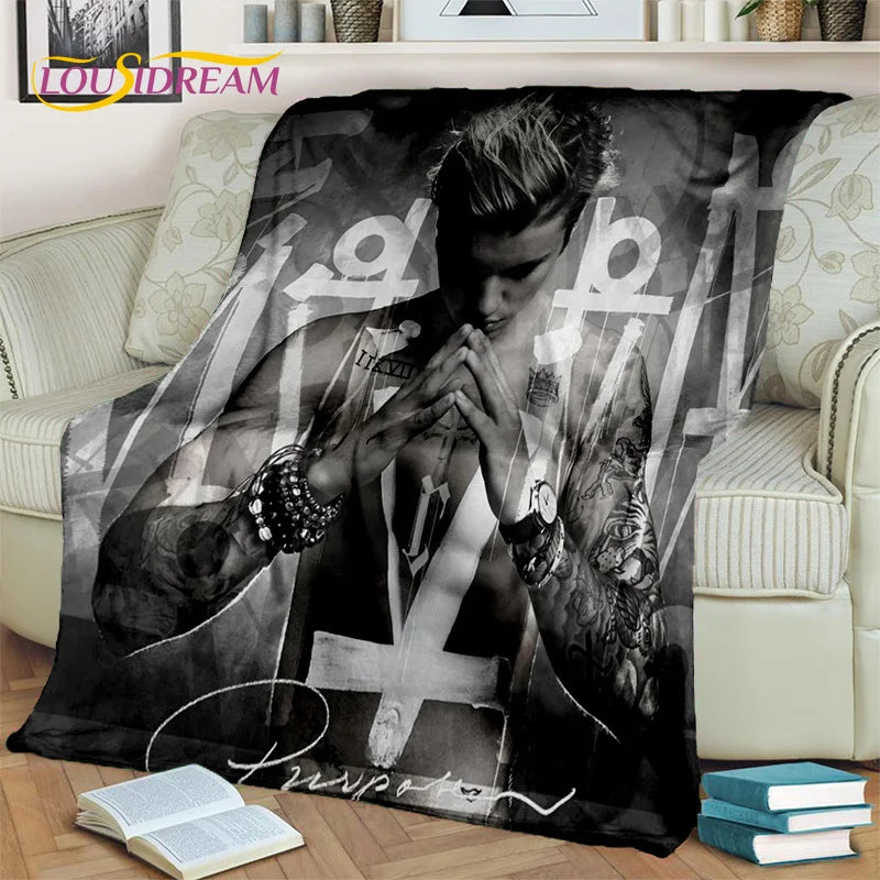 Popular Singer Justin Bieber JBiebs Blanket,Soft Throw Blanket for Home Bedroom Bed Sofa Picnic Travel Office Cover Blanket Kids