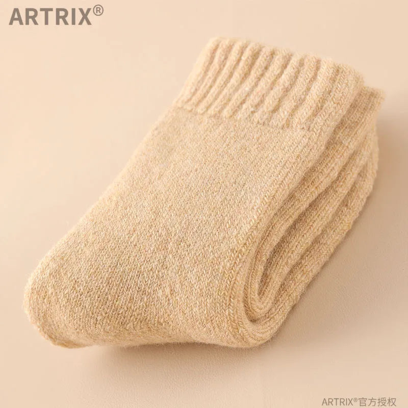 Winter Warm Thicken Wool Cashmere Socks Solid Color White Knee High Long Home Stocking for Baby Boy Girl Kids Children Stuff