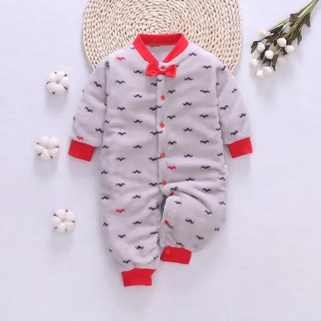 New Baby Girl Boy Thick Romper Warm Winter Newborn Infant Baby Dinosaur Fleece Romper Jumpsuit Soft Pajamas Clothes