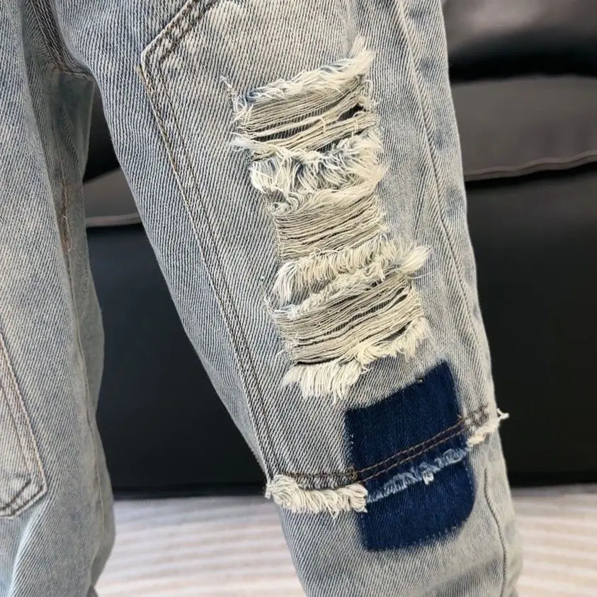 Boys' jeans Spring and Autumn children's casual ripped jeans pants new kids pants