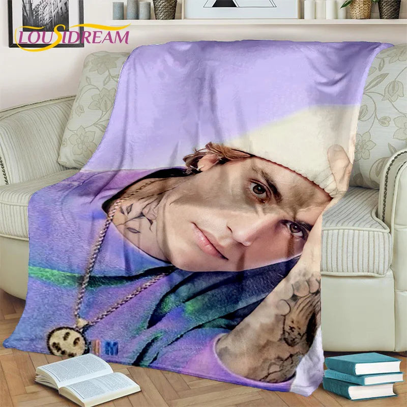 Popular Singer Justin Bieber JBiebs Blanket,Soft Throw Blanket for Home Bedroom Bed Sofa Picnic Travel Office Cover Blanket Kids