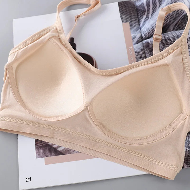 Teen Girls Cotton Tube Top Underwear Student Girl Bra No Steel Ring Thin Bra Sports Underwear Vest Teen Underwear Training Bra