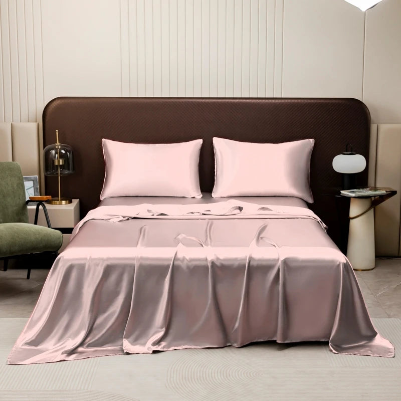 Pure Color Satin Feel Flat Bed Sheet Soft Skin-friendly High-end 4 Seasons Universal 230x230cm Sheet Bed Cover No Pillowcases